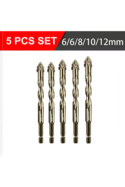 Choice9 5pcs 6 6 8 10 12mm 5PCS High-Strength Cross Sawtooth Drill Bits Set M...