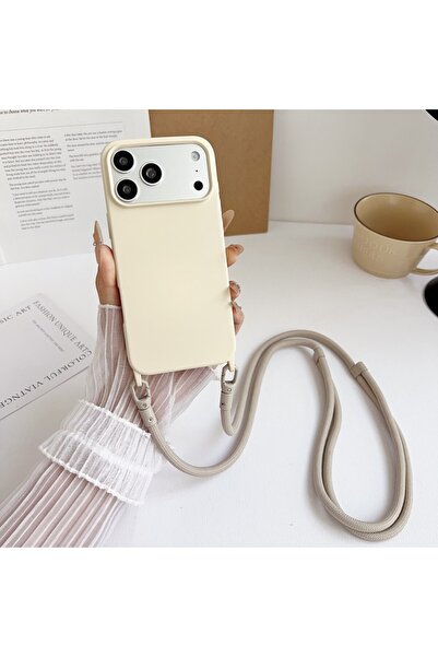 Choice55 جراب رسمي أبيض اللون مزود بحبل تعليق لهاتف iPhone 17 Pro Max، متوافق...