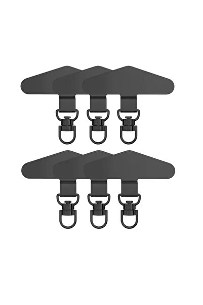 Choice10 6 قطع من حلقات تثبيت الهاتف المعدنية السوداء الدوارة 360 درجة، مصنوع...