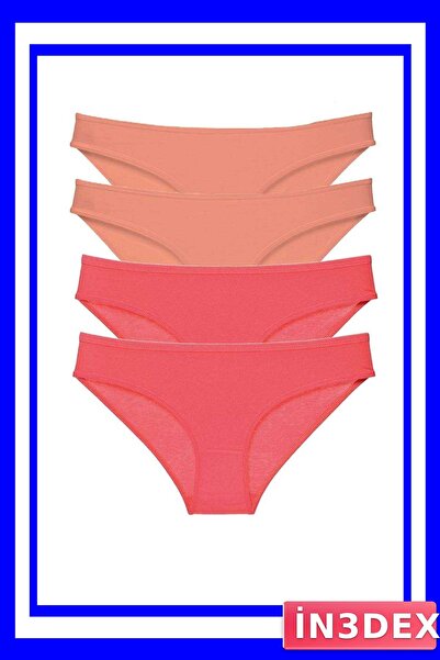 İN3DEX 4-Piece Lycra Women's Slip Panties Set in Powder and Fuchsia Colors