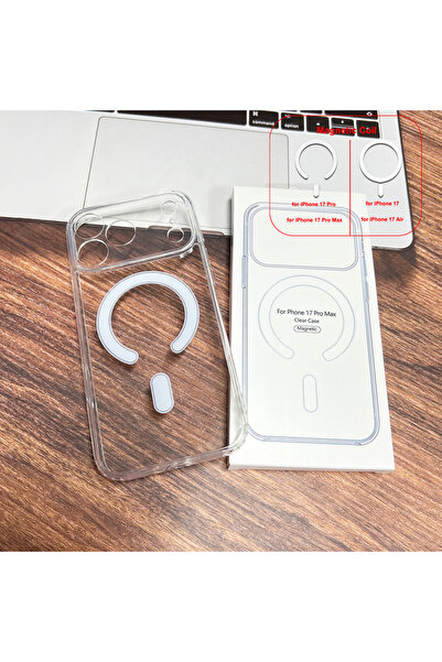 Choice آيفون ١٧ برو مع علبة، غطاء خلفي من أكريليك الشفاف الكريستالي مع غطاء م...