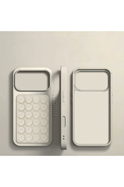 Choice جراب غلاف هاتف مطور 2 في 1 مع حامل شفط، لون بيج، متوافق مع آيفون 14 بر...