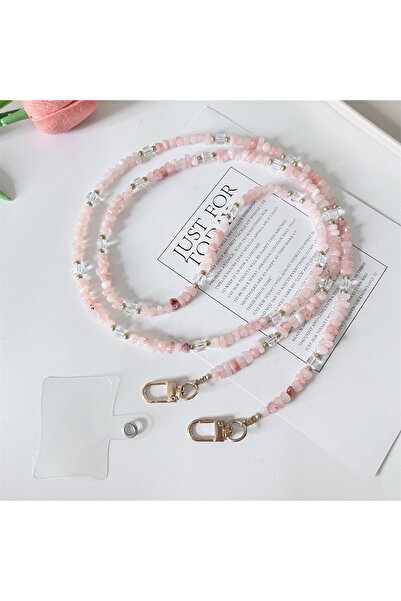 Choice1 مشبك سلسلة لؤلؤية وردية بطول 1.2 متر، حبل تعليق عالمي للهاتف المحمول،...