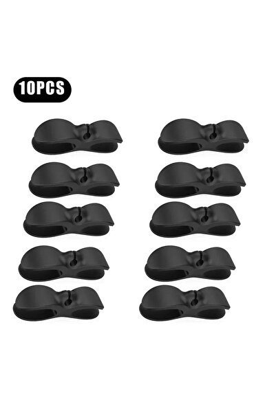 Choice 10 قطع سوداء، 3-20 قطعة، منظم لف الأسلاك، منظم كابلات، حامل مشبك لإدار...