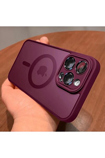 Choice جراب فاخر غير لامع وشفاف مقاوم للصدمات، بلون البرقوق، مغناطيسي، لهاتف ...