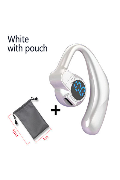 Choice3 سماعات رأس لاسلكية بلوتوث بيضاء مع جراب، سماعات رأس مفتوحة بالكامل، س...