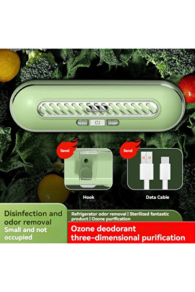 Choice green Ozone Refrigerator Odor Remover Household Kitchen Air Purifier S...
