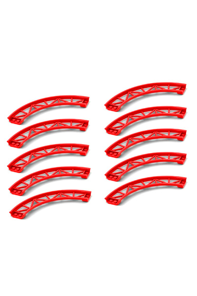 Choice4 25061 أحمر × 10 مكعبات بناء سلسلة قطار الملاهي، هيكل سكة حديدية، منحد...