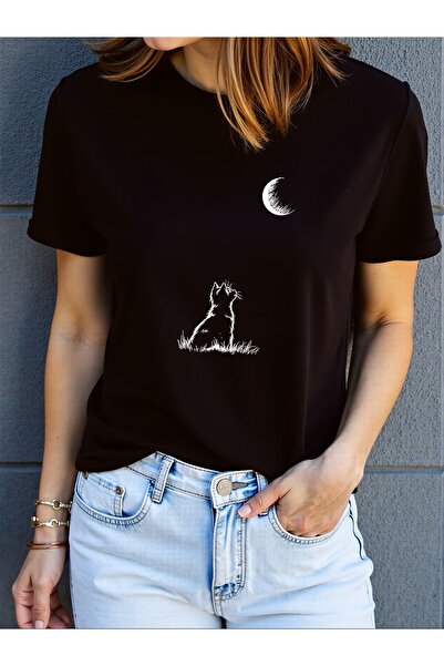 ARREVIAN Cat and Luna women's t-shirt, Drapey, everyday, comfortable, slightl...