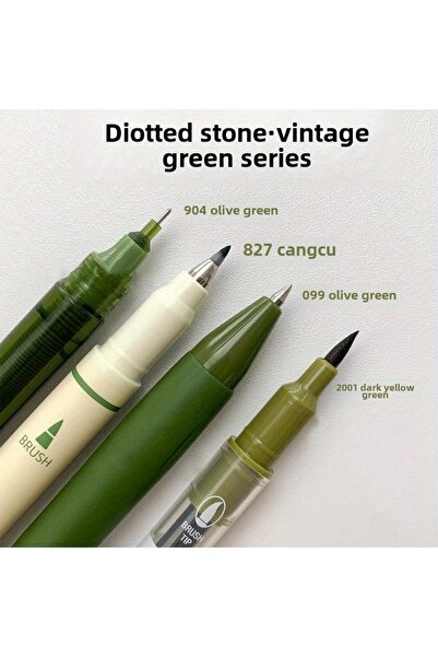 Choice3 مجموعة أقلام عتيقة خضراء مكونة من 4 قطع، حبر سريع الجفاف لكتابة سلسة،...