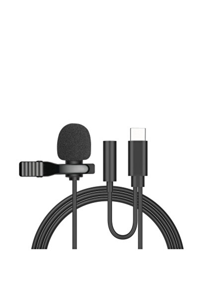 choice2 ميكروفون صغير محمول من نوع Type-C بطول 1.5 متر، مكثف، يُثبت على الملا...
