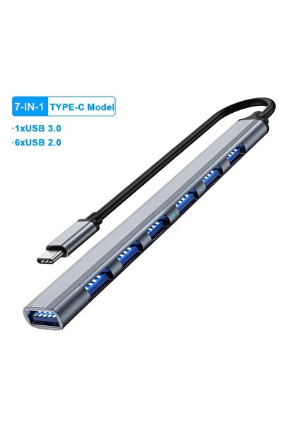 Choice1 موزع USB 3.0 من النوع C من كيبيدومي 7 في 1، موزع USB 3.0 من النوع C م...