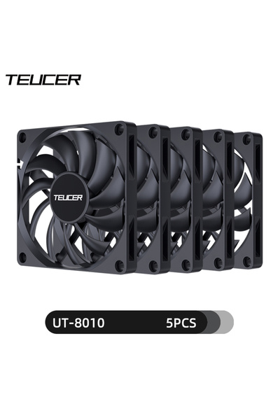 Choice NO RGB As shown black-5pcs TEUCER UT-8010 Ultra-thin Chassis Fan 80x10...