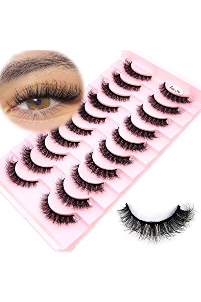 choice2 10pairsfei-24 New 10 pairs of mink eyelashes cat eyelashes fluffy and...