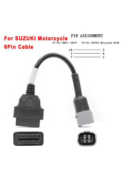 Choice3 كابل تمديد OBD 2 للدراجات النارية سوزوكي (6 دبابيس) وKTM وياماها وهوندا