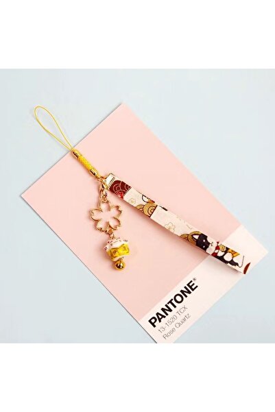 Choice3 5 سلسلة مفاتيح للهواتف المحمولة بتصميم قطة الحظ، مناسبة لأجهزة آيفون،...