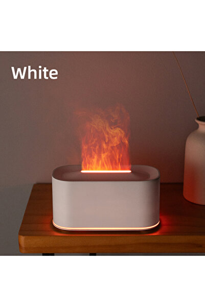 Choice3 WHITE Essential Oil Diffuser,Flame Colorful Water Vapor Fire Humidifi...