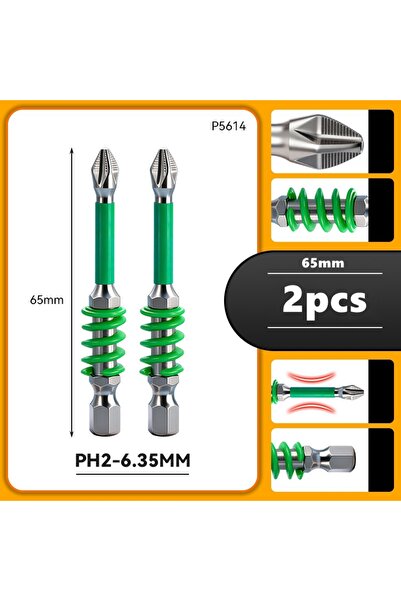 Choice3 رؤوس مفك براغي زنبركية 65 مم، مفك براغي مغناطيسي PH2، مانع للانزلاق، ...