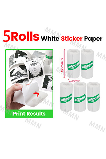 Choice4 ملصقات 5 قطع، طابعة حراري صغيرة محمولة للطباعة، طابعة ملصقات حراري لل...