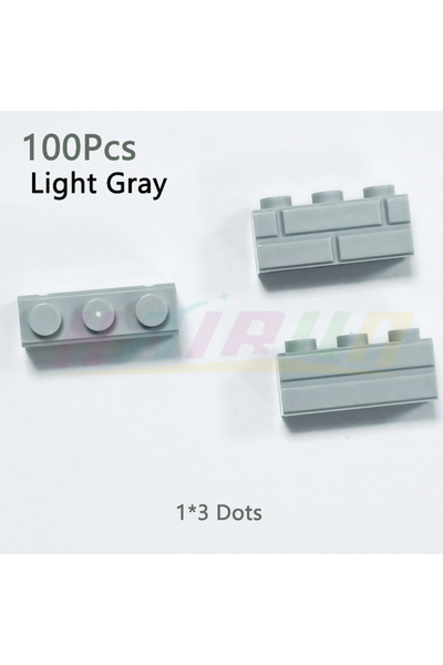 Choice4 100 قطعة من الطوب الأسود الرمادي الفاتح، مقاس 1x3، لمحاكاة مدينة، جدا...