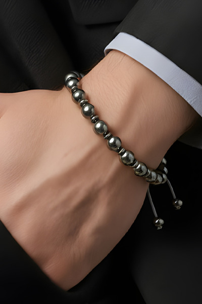 NBS Beautiful Naturel Stones Men's Natural Stone Bracelet Premium Adjustable ...