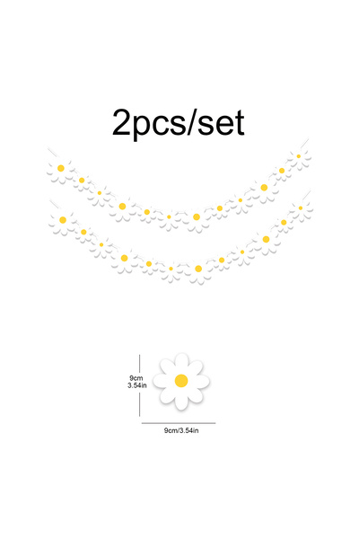Choice قطعتان من أعلام ديزي بيضاء، لافتة زهور لتزيين حفلات أعياد الميلاد