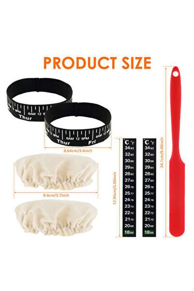 Choice4 D Sourdough Starter Jar 900ml Starter Container Clear Glass Jar and A...