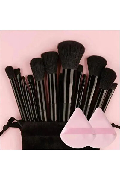 Choice19 black with 2pcs pp 13pcs Premium Synthetic Nylon Bristle Makeup Brus...