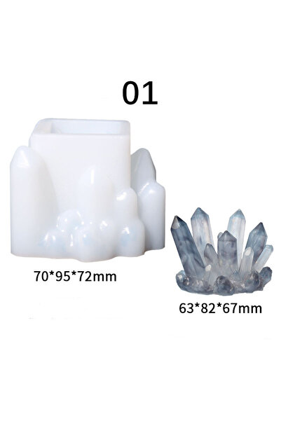 Choice8 01 DIY Crystal Epoxy Resin Mold Crystal Cluster Stone Silicone Mold