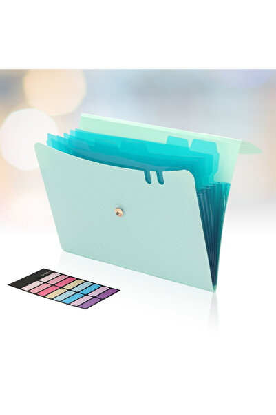 choice2 مجلدات ملفات خضراء قابلة للتوسيع، منظم ملفات أكورديون بحجم A4، 7 مجلد...