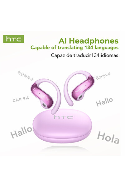 Choice3 سماعات أذن بلوتوث HTC NE19 بنفسجية اللون بتقنية الذكاء الاصطناعي، سما...
