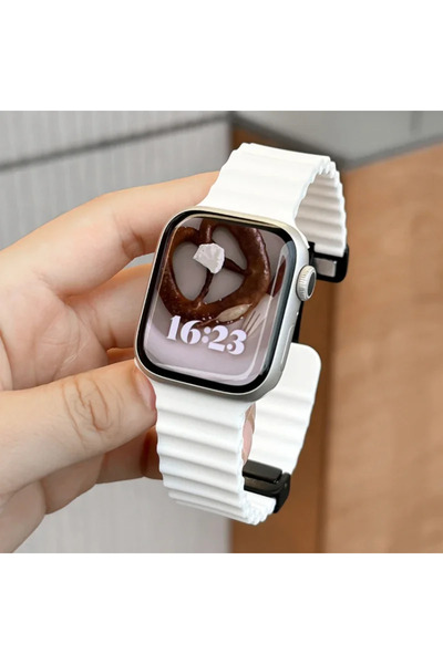 Choice28 سوار سيليكون أبيض لساعات اليد، متوفر بأحجام 42، 44، 45، 46، و49 ملم،...