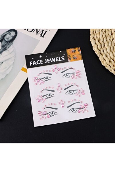 Choice 20x14x1cm Pink 3D Rhinestone Bright Face stickers Women Glitter Diamon...