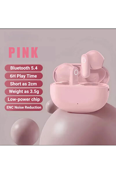 choice2 سماعات رأس لاسلكية صغيرة مريحة بلون وردي، مزودة بخاصية إلغاء الضوضاء ...