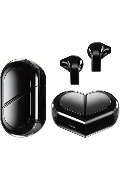 Choice1 سماعات أذن لاسلكية بتصميم قلب وردي وأسود للبنات، سماعات صغيرة لطيفة ب...