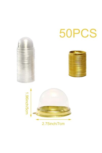 Choice1 01 50pcs Clear Plastic Mini Cupcake Boxes Muffin Pod Dome Muffin Cont...