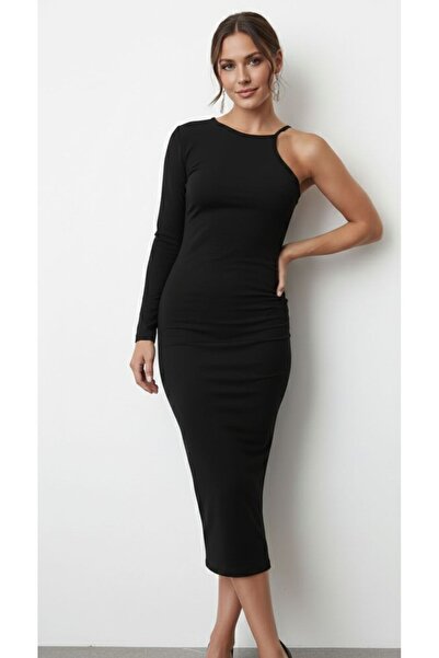 Linich&Co One-Shoulder Bodycon Midi Dress 7913