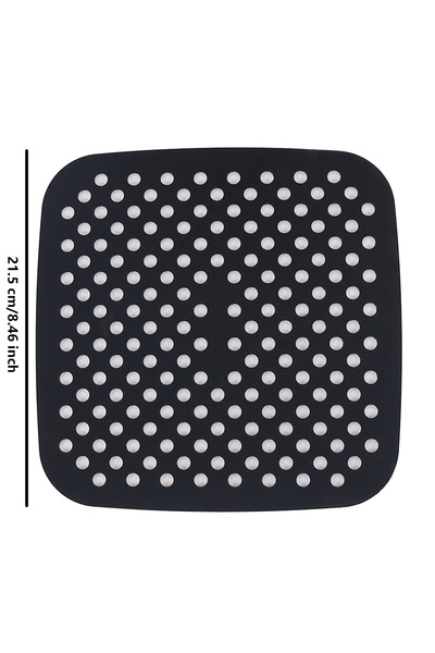 Choice3 DUTRIEUX Black Square Reusable Silicone Air Fryer Mat Kitchen Non-sti...