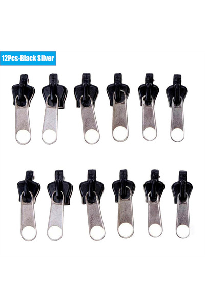 Choice4 12pcs black sliver 6/36pcs Fix Zip Puller Universal Instant Zippers F...