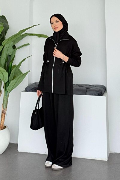 Şulemoda Giyim Selena Elastic Waistband Suit Black
