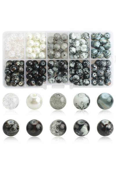 Choice5 10G8MMJBSHZ01 200Pcs/Box 8mm Crystal Glass Crackle Round Bead Imitati...