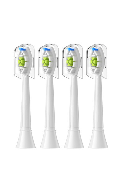Choice1 4 رؤوس فرشاة بديلة بيضاء متوافقة مع فرشاة الأسنان الكهربائية فيليبس س...