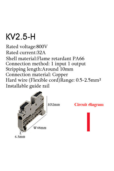 Choice14 10PCS KV2.5-H Wire Connector KV2.5 Direct Insertion Quick Terminal B...