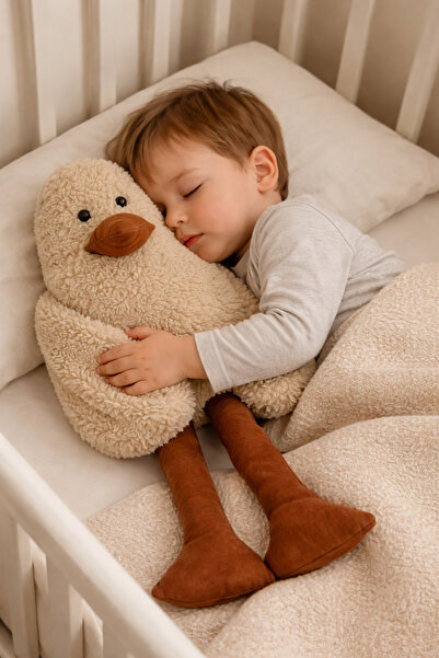 MooieBaby's Peluş Ördek Uyku ve Oyun Arkadaşı | Yumuşacık Bebek Oyuncağı | Do...