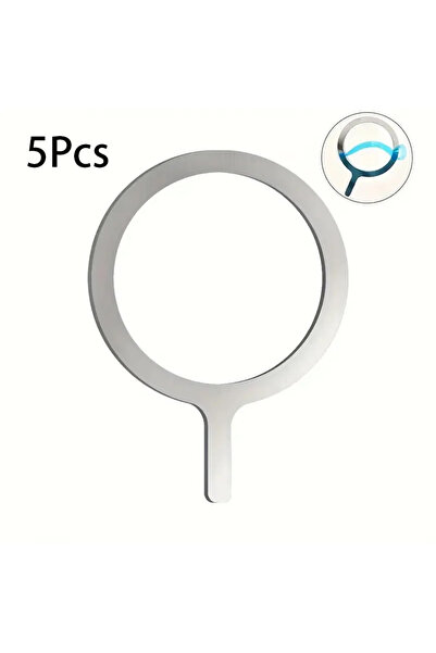 Choice3 5 قطع من حلقات محول مغناطيسي فضية عالمية لاصقة، مناسبة لشحن أجهزة آيف...