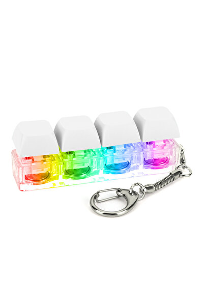 Choice18 سلسلة مفاتيح مفاتيح بيضاء بإضاءة LED، 4 مفاتيح، ألعاب لتخفيف التوتر،...