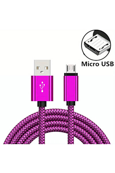 Choice61 كابل مايكرو يو إس بي بطول متر واحد، لون أحمر وردي، لنقل البيانات وال...