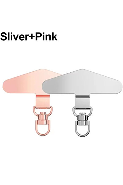 Choice6 قطعتان من حبل الهاتف المعدني الفضي الوردي الدوار 360 درجة، مزود بحلقة...