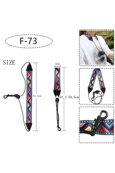 Choice21 F-73 Saxophone Neck Strap Soprano Alto Tenor Saxophone Universal Str...