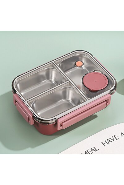 Choice 850ml red 3 compartment 850ml Portable Lunch Boxes for Children Adults...